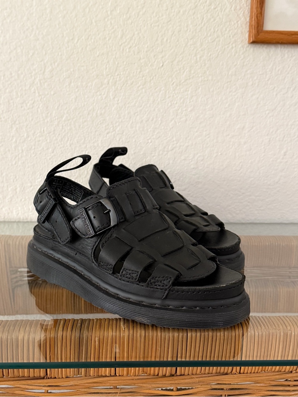 Doc Martens Black Leather Fisherman Sandals